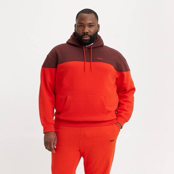 Levi's Mens Big and Tall Sweats Hoodie Size 2XL Tall Colorblock Relaxed Fit 2XLT - Picture 3 of 9